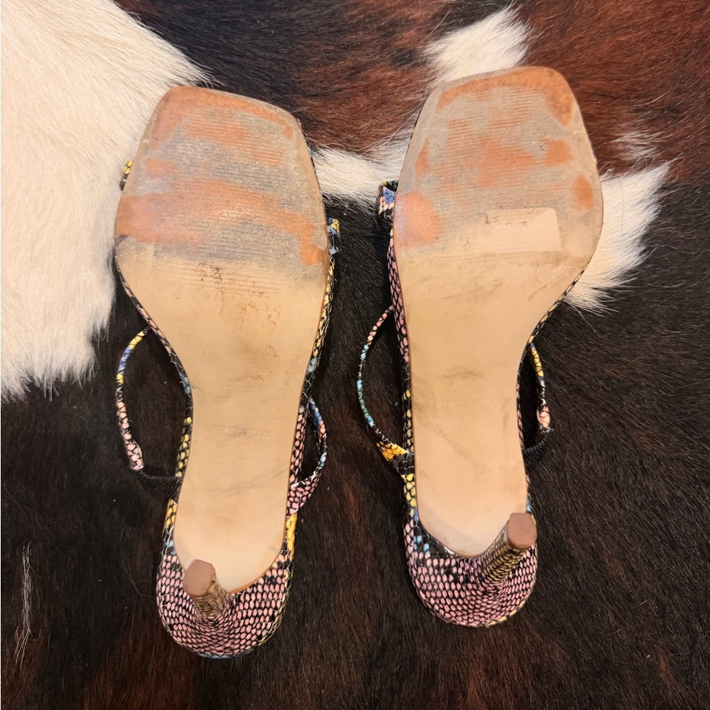 Steve Madden Multicolor Snake-Print Strappy Stiletto Heels - Picture 5 of 5